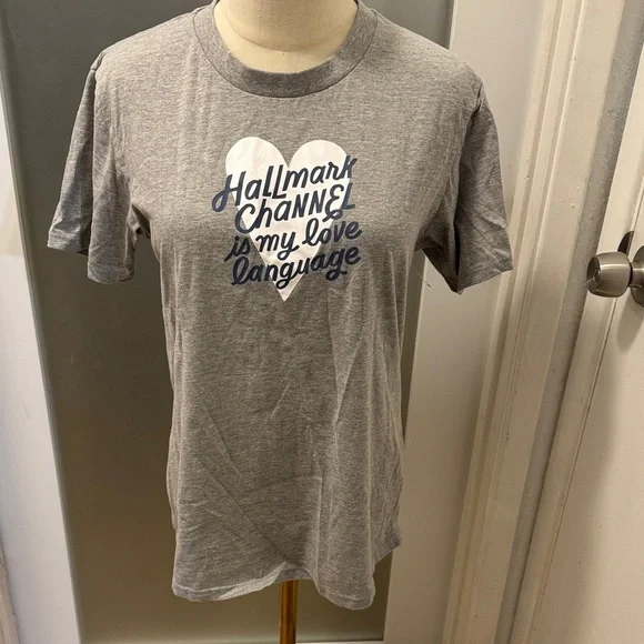 Hallmark Gray Tee with Heart and Blue Script - Picture 1 of 5